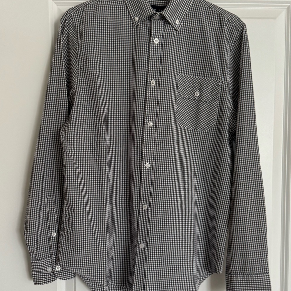 Five Four Black and White Casual Button Down Shirt